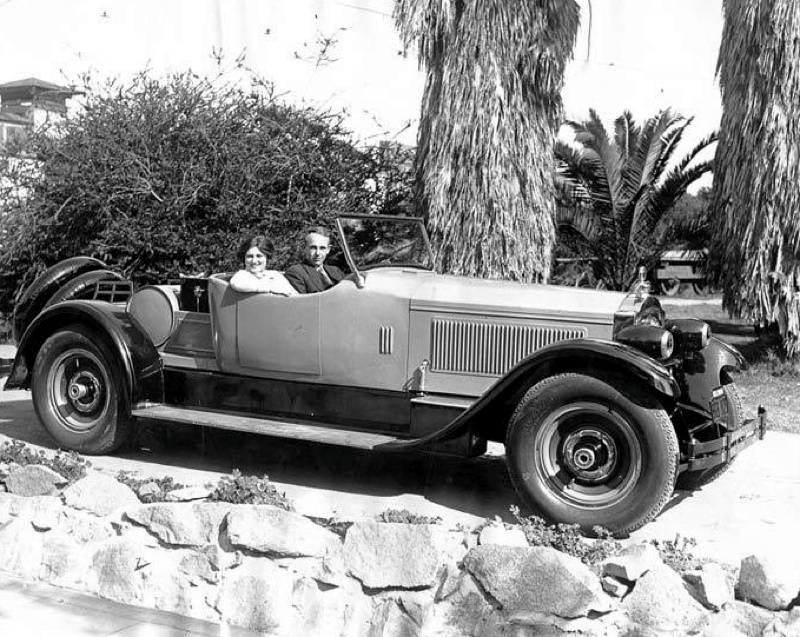 1926 Packard Eight Roadster with William Randolph Hearst Jr. behind the wheel